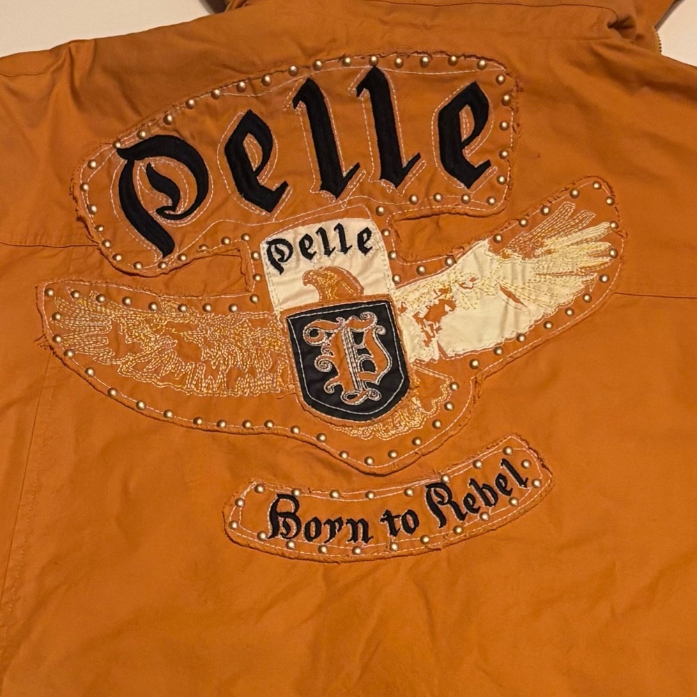 Pelle Pelle parka men’s jacket copper orange 3xl Y2K studded hip hop style